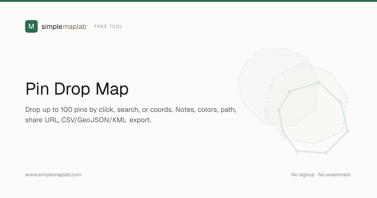 Pin Drop Map — Free Multi-Pin Map Maker with Notes, Sharing, and Export ...